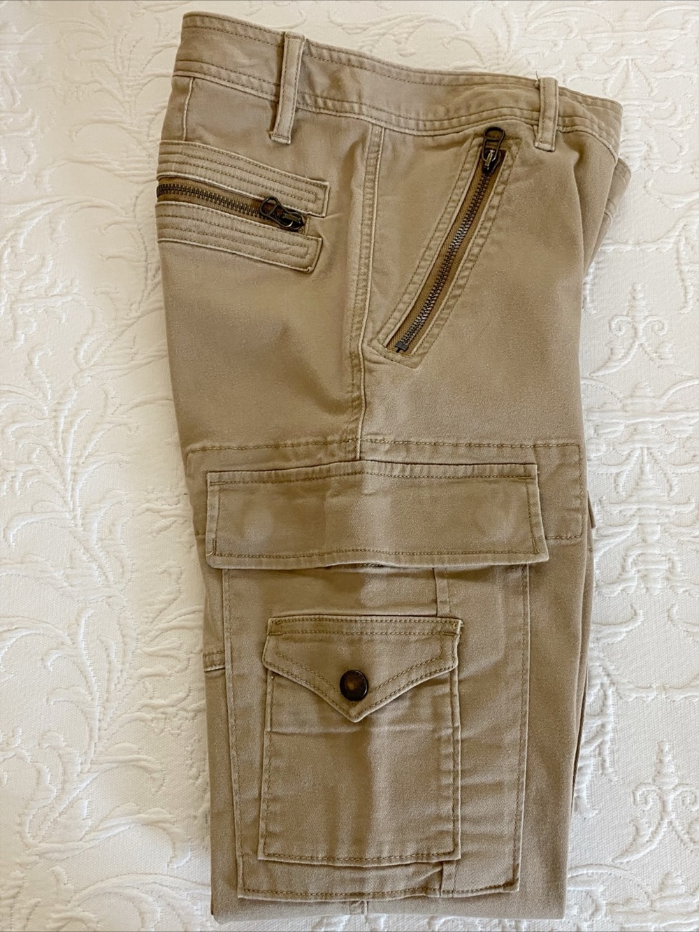 POLO RALPH LAUREN Beige Cargo Women’s Pants - Slim Skinny Utility Style